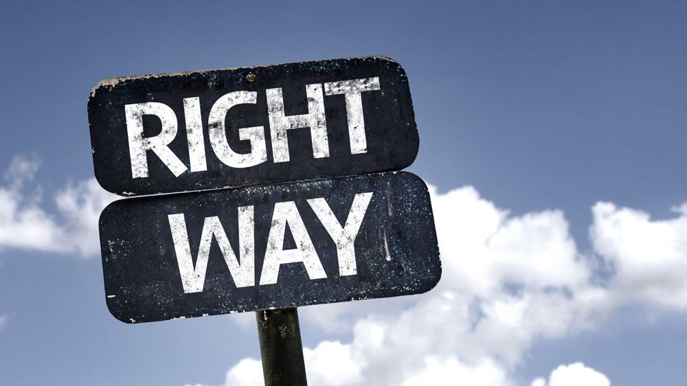 Sign saying the Right Way