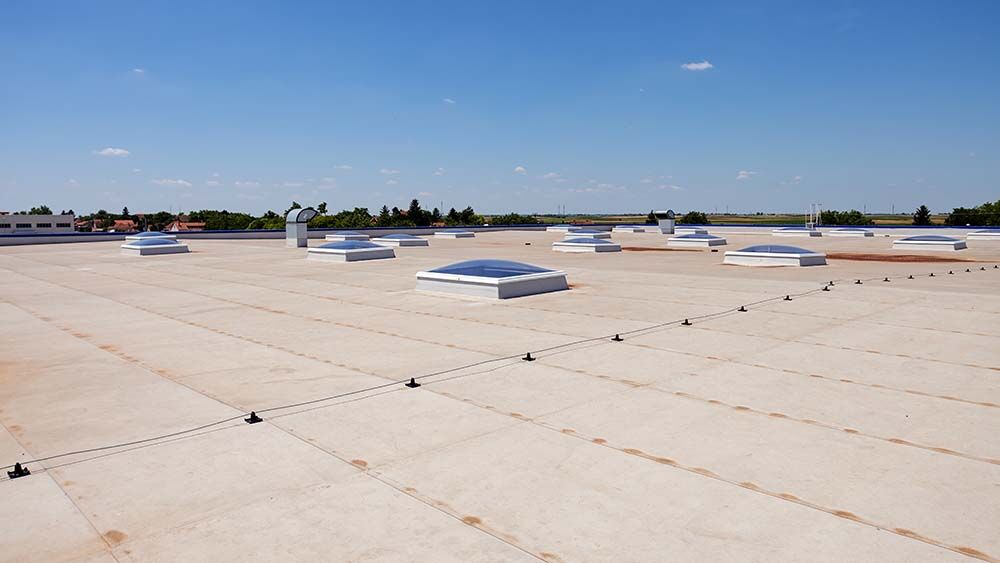 flat roof of commercial building