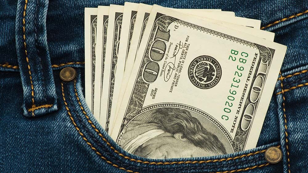 cash in jean pocket