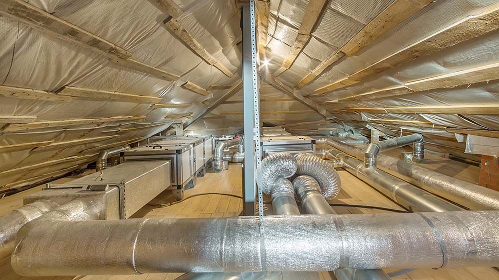 Ventilation pipe in attic
