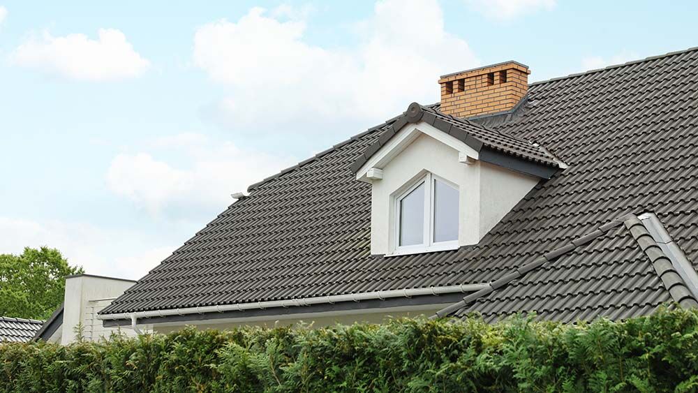 grey roof outdoors on spring day