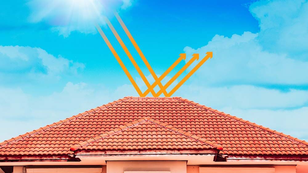heat from sun reflecting off roof to keep it cool