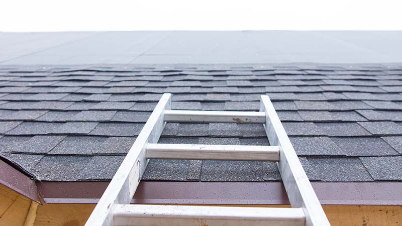 Ladder leading to an roof