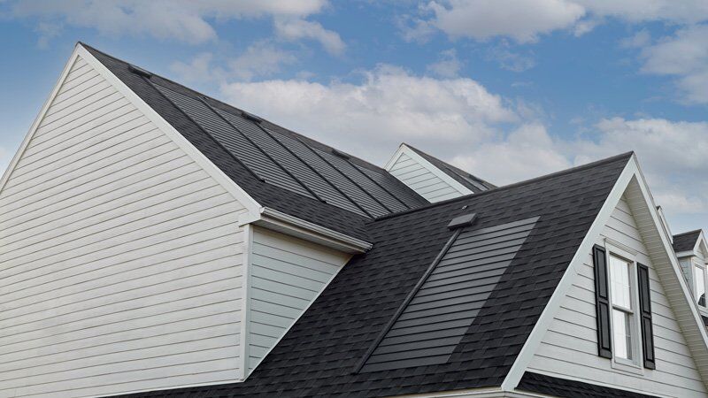 Solar roofing added to a Atlanta home's asphalt shingles. 