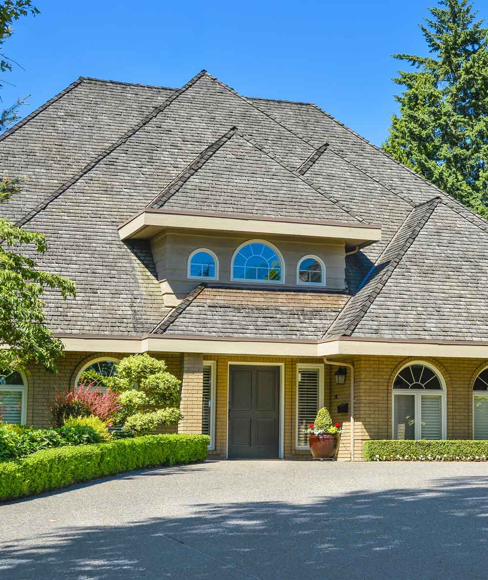 Luxury Atlanta home with cedar shake roofs.