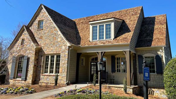 Wood roofing on a new Atlanta residential home. 