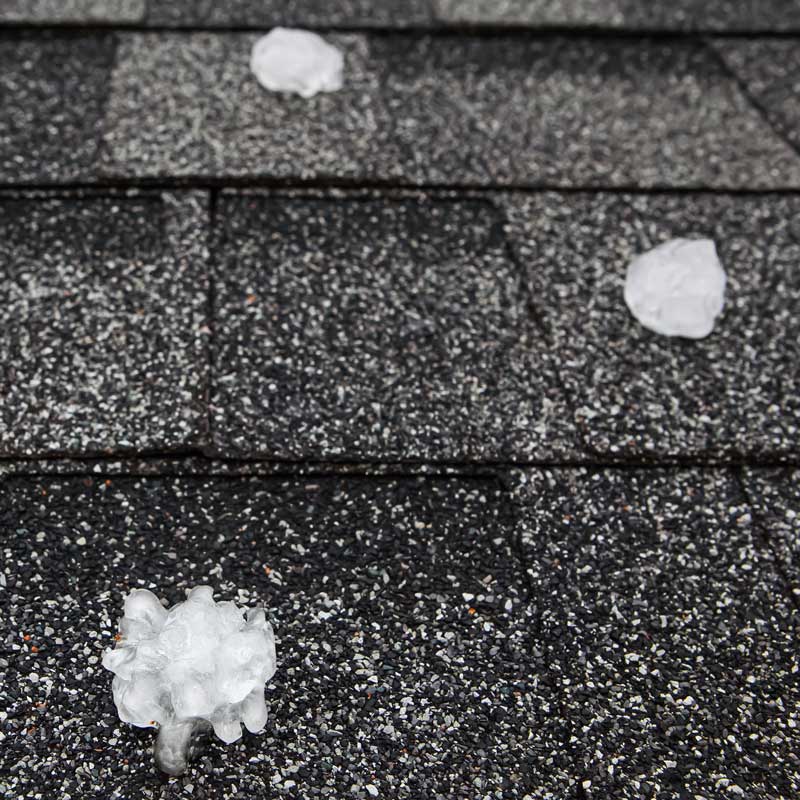 Hail damage examples | KTM Roofing