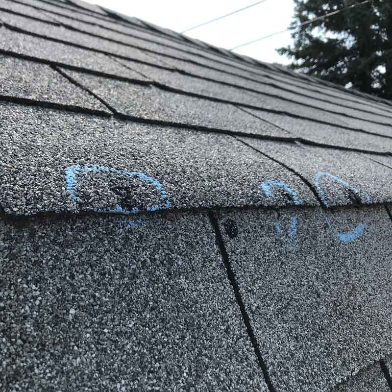 Hail damage examples | KTM Roofing