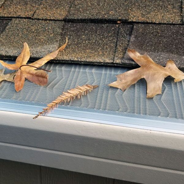 Micro mesh gutter guard keeps leaves out the gutters. 