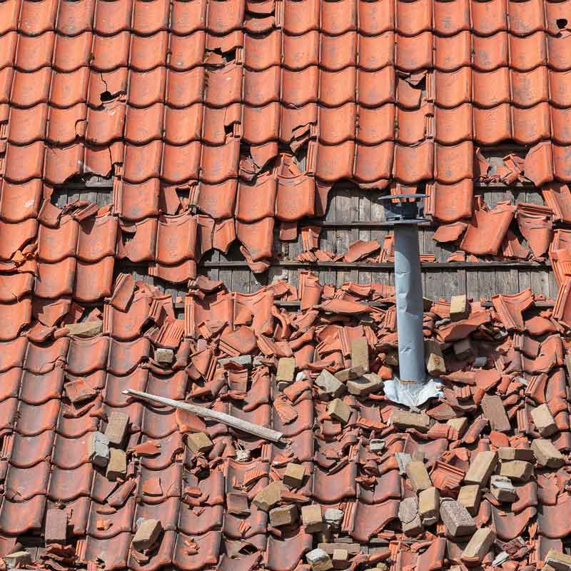 Storm damage examples | KTM Roofing