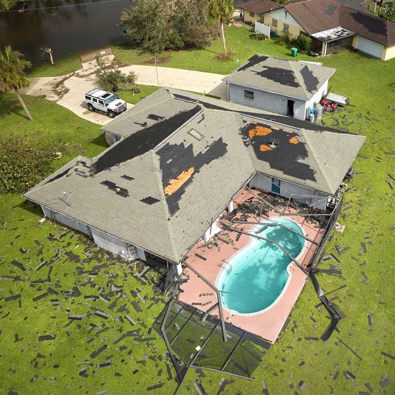 Storm damage examples | KTM Roofing