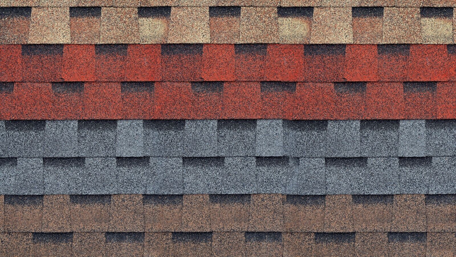 Different asphalt shingle colors