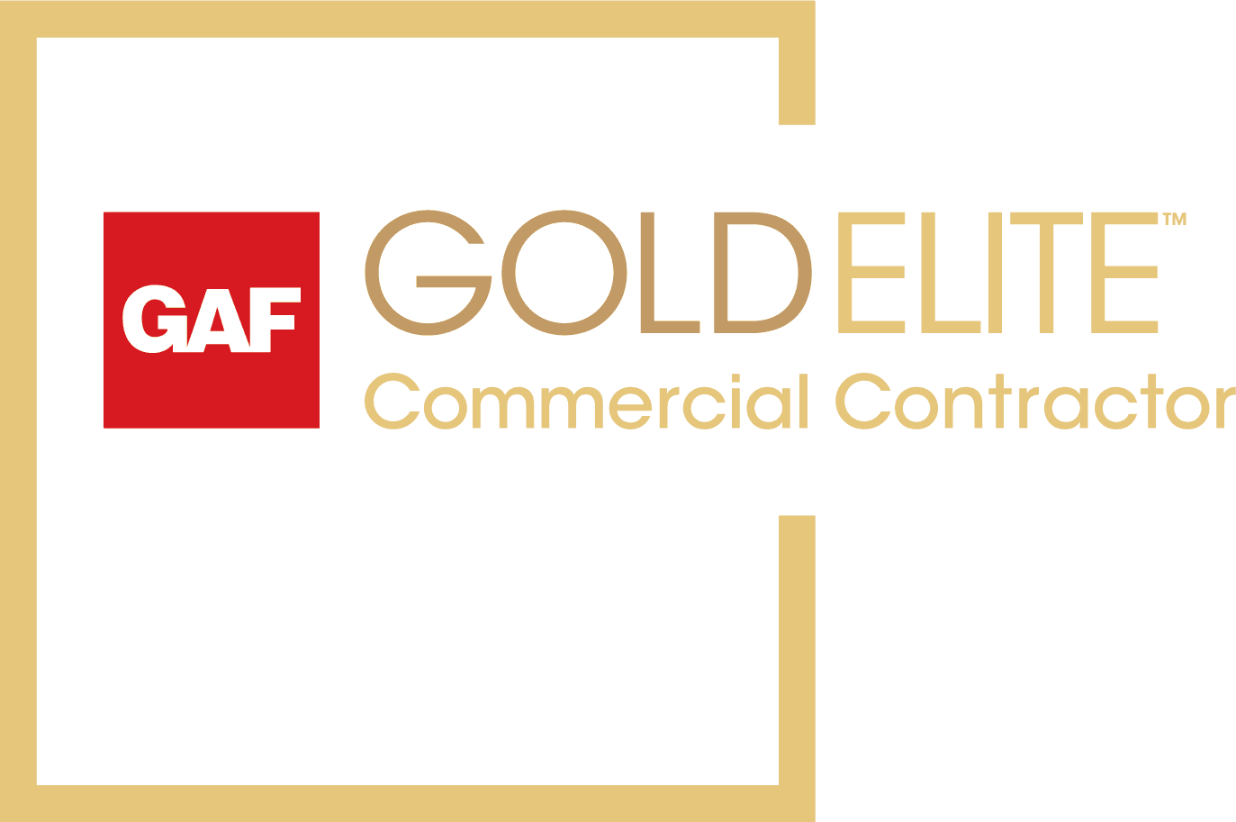 The GAF GoldElite Commercial Contractor award designates KTM Roofing is vetted for quality, track record and training. 